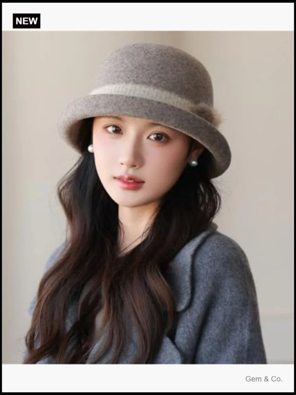 Vintage Felt Bucket Hat Fedora Cloche Cap Slouchy Bowler Hat Fall Winter